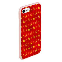 Чехол iPhone 7/8 матовый Серп и Молот - СССР, цвет: 3D-светло-розовый — фото 2