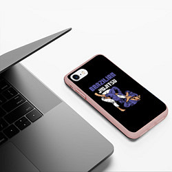 Чехол iPhone 7/8 матовый BRAZILIAN JIU JITSU - BJJ, цвет: 3D-светло-розовый — фото 2