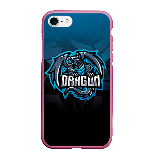 Чехол iPhone 7/8 матовый Дракон dragon / 3D-Малиновый – фото 1