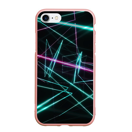 Чехол iPhone 7/8 матовый Лазерная композиция / 3D-Светло-розовый – фото 1