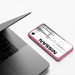 Чехол iPhone 7/8 матовый Nissan ниссан,, цвет: 3D-малиновый — фото 2
