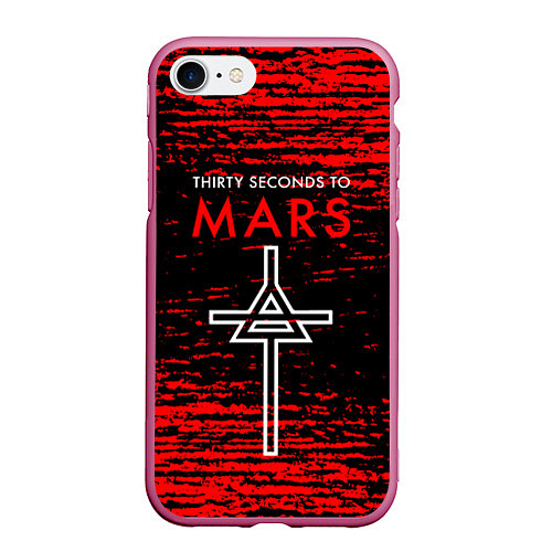 Чехол iPhone 7/8 матовый 30 Seconds to Mars - До марса 30 сек / 3D-Малиновый – фото 1