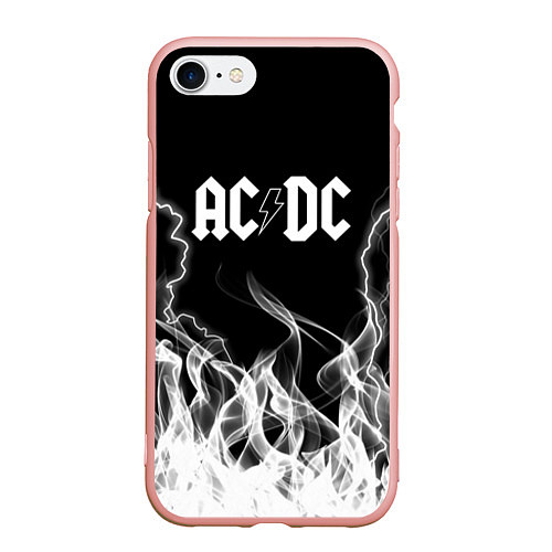 Чехол iPhone 7/8 матовый ACDC Fire / 3D-Светло-розовый – фото 1