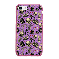 Чехол iPhone 7/8 матовый Rock n Roll alive!, цвет: 3D-малиновый