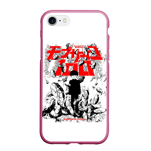 Чехол iPhone 7/8 матовый Mob Psycho 100 - Kageyama Shigeo / 3D-Малиновый – фото 1