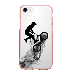 Чехол iPhone 7/8 матовый ВЕЛОСПОРТ BMX Racing, цвет: 3D-светло-розовый