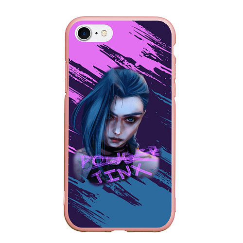 Чехол iPhone 7/8 матовый ARCANE League Of Legends JINX / 3D-Светло-розовый – фото 1