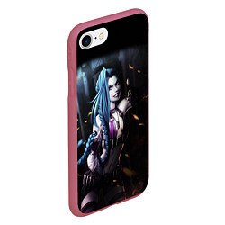Чехол iPhone 7/8 матовый Arcane Jinx - League Of Legends, цвет: 3D-малиновый — фото 2