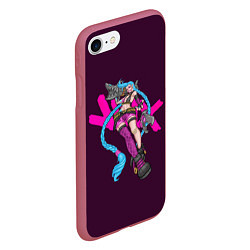 Чехол iPhone 7/8 матовый Джинкс - League Of Legends Jinx, цвет: 3D-малиновый — фото 2