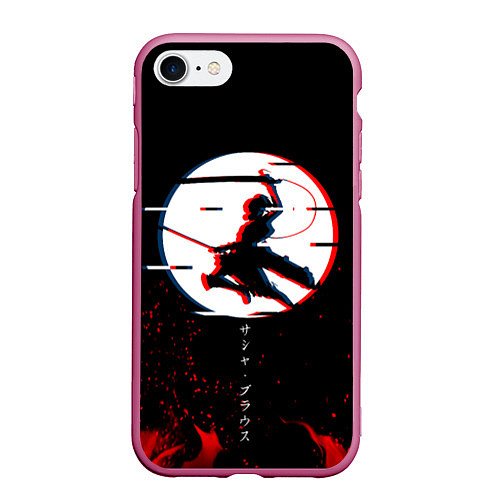 Чехол iPhone 7/8 матовый Attack on Titan Sasha / 3D-Малиновый – фото 1