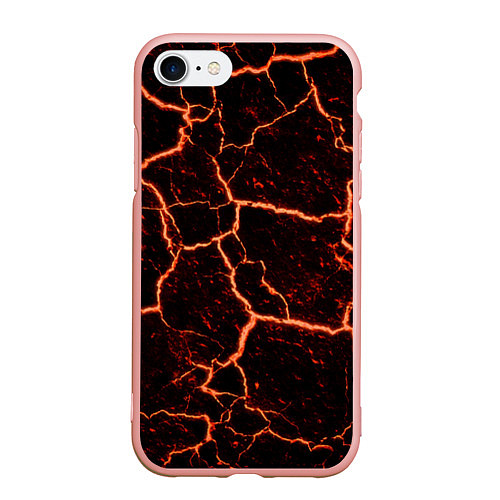 Чехол iPhone 7/8 матовый Раскаленная лаваhot lava / 3D-Светло-розовый – фото 1