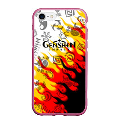 Чехол iPhone 7/8 матовый Genshin Impact - Fire