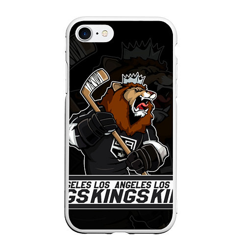 Чехол iPhone 7/8 матовый Лос Анджелес Кингз, Los Angeles Kings / 3D-Белый – фото 1