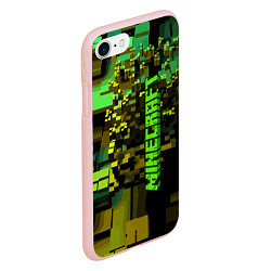 Чехол iPhone 7/8 матовый Minecraft, pattern 2022, цвет: 3D-светло-розовый — фото 2