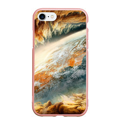 Чехол iPhone 7/8 матовый Песчаный Космос, цвет: 3D-светло-розовый