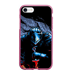 Чехол iPhone 7/8 матовый Dark SOULS 8 BIT, цвет: 3D-малиновый