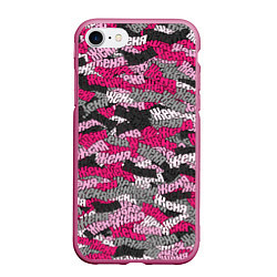 Чехол iPhone 7/8 матовый Розовый именной камуфляж Женя