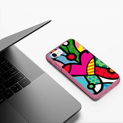 Чехол iPhone 7/8 матовый Ромеро Бритто Арт, цвет: 3D-малиновый — фото 2