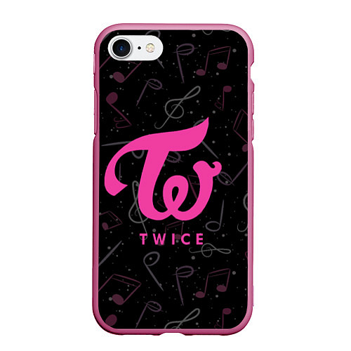 Чехол iPhone 7/8 матовый Twice с музыкальным фоном / 3D-Малиновый – фото 1