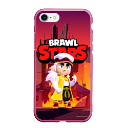 Чехол iPhone 7/8 матовый FANG BRAWL STARS HELL, цвет: 3D-малиновый