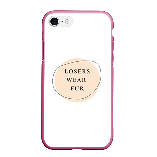 Чехол iPhone 7/8 матовый Losers wear fur / 3D-Малиновый – фото 1