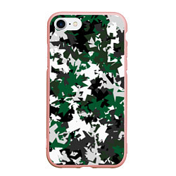 Чехол iPhone 7/8 матовый Зелено-черный камуфляж