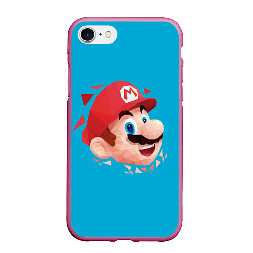 Чехол iPhone 7/8 матовый Mario арт / 3D-Малиновый – фото 1