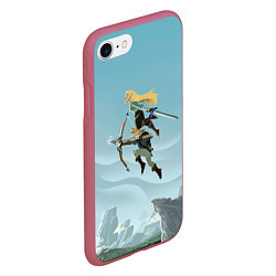 Чехол iPhone 7/8 матовый Зельда и Линк, цвет: 3D-малиновый — фото 2