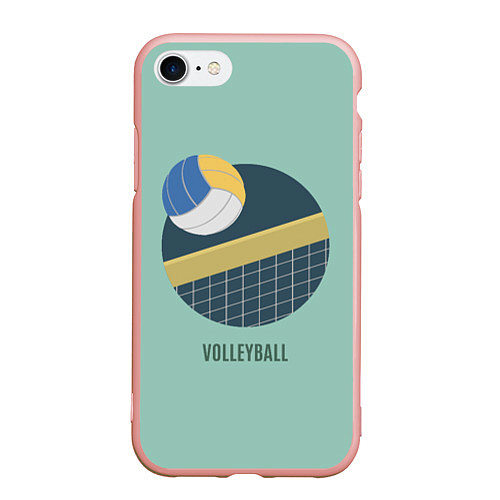 Чехол iPhone 7/8 матовый Volleyball Спорт / 3D-Светло-розовый – фото 1