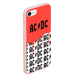 Чехол iPhone 7/8 матовый Ac dc rock, цвет: 3D-светло-розовый — фото 2