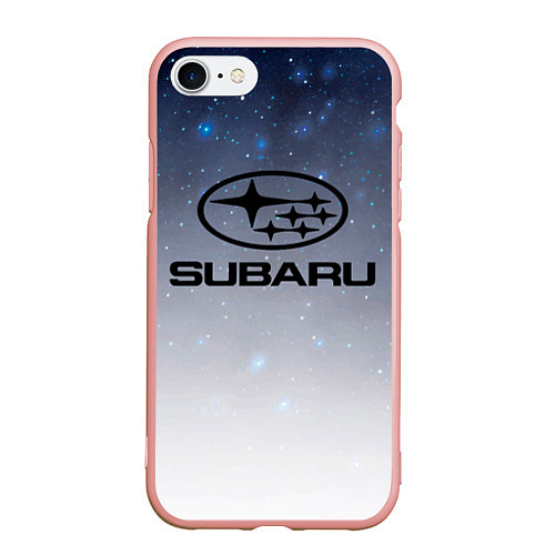 Чехол iPhone 7/8 матовый SUBARU авто, супер / 3D-Светло-розовый – фото 1