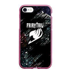 Чехол iPhone 7/8 матовый Fairy tail хвост феи, цвет: 3D-малиновый