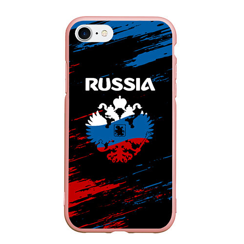 Чехол iPhone 7/8 матовый Russia Герб в стиле / 3D-Светло-розовый – фото 1