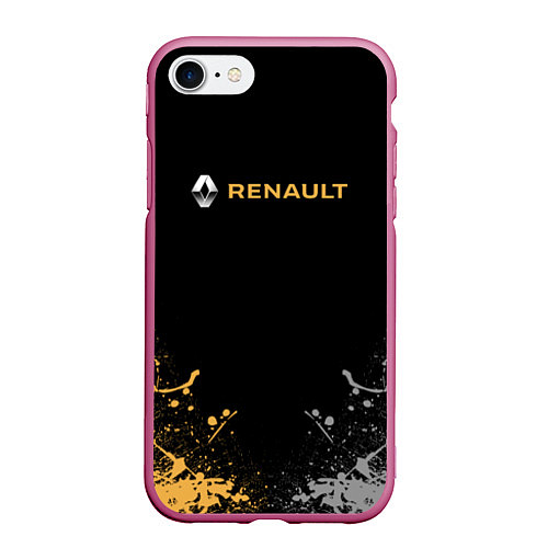 Чехол iPhone 7/8 матовый Renault авто бренд / 3D-Малиновый – фото 1