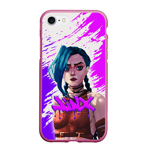 Чехол iPhone 7/8 матовый Arcane ДЖИНКС League Of Legends / 3D-Малиновый – фото 1