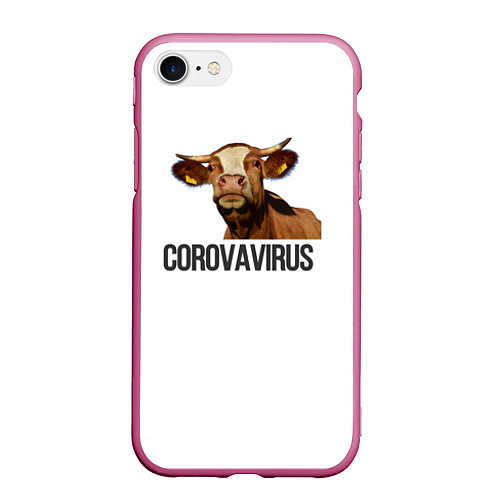Чехол iPhone 7/8 матовый Corovavirus / 3D-Малиновый – фото 1