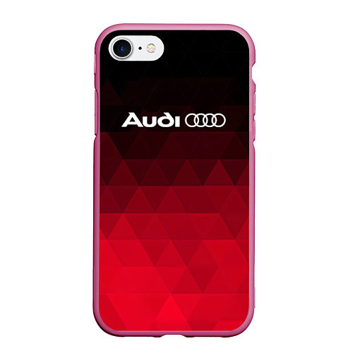 Чехол iPhone 7/8 матовый Audi геометрия / 3D-Малиновый – фото 1