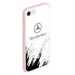 Чехол iPhone 7/8 матовый Mercedes-Benz - White texture, цвет: 3D-светло-розовый — фото 2