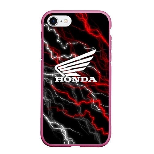 Чехол iPhone 7/8 матовый Honda Разряд молнии / 3D-Малиновый – фото 1