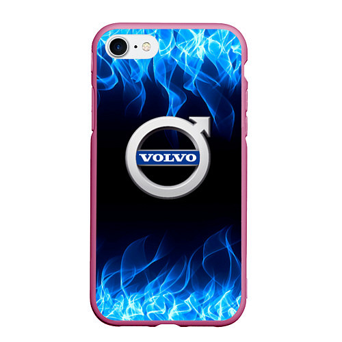 Чехол iPhone 7/8 матовый Volvo - Огонь / 3D-Малиновый – фото 1