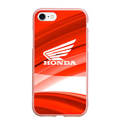 Чехол iPhone 7/8 матовый Honda logo auto, цвет: 3D-светло-розовый