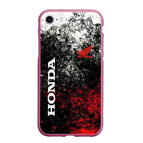 Чехол iPhone 7/8 матовый Honda брызги красок / 3D-Малиновый – фото 1