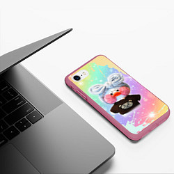 Чехол iPhone 7/8 матовый УТОЧКА ЛАЛАФАНФАН Радуга, цвет: 3D-малиновый — фото 2
