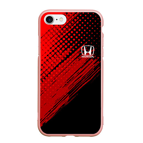 Чехол iPhone 7/8 матовый Honda - Red texture / 3D-Светло-розовый – фото 1