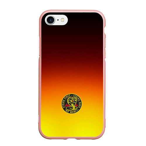 Чехол iPhone 7/8 матовый Кобра Кай Cobra Kai Gadient / 3D-Светло-розовый – фото 1