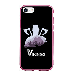 Чехол iPhone 7/8 матовый Зов Викинга, цвет: 3D-малиновый