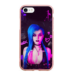 Чехол iPhone 7/8 матовый Джинкс Лига Легенд, цвет: 3D-светло-розовый