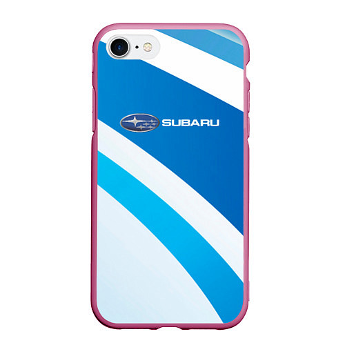 Чехол iPhone 7/8 матовый Subaru Logo спорт / 3D-Малиновый – фото 1