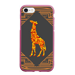 Чехол iPhone 7/8 матовый Жираф из листьев