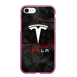 Чехол iPhone 7/8 матовый Tesla Sport Logo